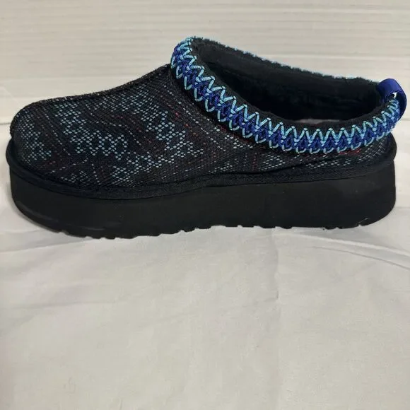 Ugg Tazz Maxi Tasman Slippers Women's 8 Black & Blue Shearling Platform Fleece - Picture 8 of 16